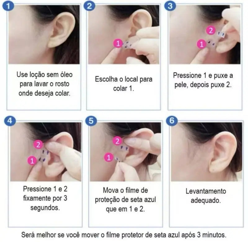 Belle Lift® - Adesivo Lifting Antirrugas e Contra Flacidez (Pague 20 Leve 40)